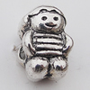 European Style Beads Zinc Alloy Jewelry Findings Lead-free, 10x15mm Hole:5mm, Sold by Bag 