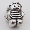 European Style Beads Zinc Alloy Jewelry Findings Lead-free, 10x15mm Hole:5mm, Sold by Bag 