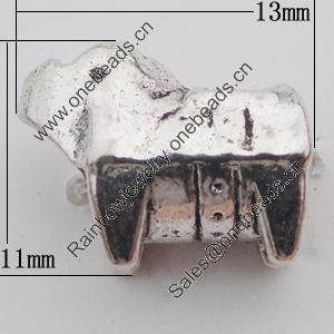 European Style Beads Zinc Alloy Jewelry Findings Lead-free, 13x11mm Hole:5mm, Sold by Bag 
