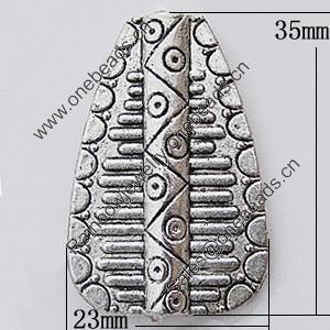 Beads Zinc Alloy Jewelry Findings Lead-free, 23x35mm Hole:3mm, Sold by Bag 