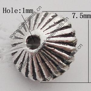 Beads Zinc Alloy Jewelry Findings Lead-free, 5x7.5mm Hole:1mm, Sold by Bag 