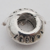 Beads Zinc Alloy Jewelry Findings Lead-free, 10mm Hole:4.5mm, Sold by Bag 