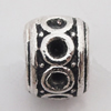 European Style Beads Zinc Alloy Jewelry Findings Lead-free, 7x9mm Hole:5mm, Sold by Bag 