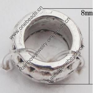 Beads Zinc Alloy Jewelry Findings Lead-free, O:8mm I:5mm, Sold by Bag 