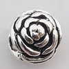 European Style Beads Zinc Alloy Jewelry Findings Lead-free, Flower 12mm Hole:5mm, Sold by Bag 