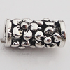 European Style Beads Zinc Alloy Jewelry Findings Lead-free, Column 17x9mm Hole:5mm, Sold by Bag 