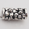 European Style Beads Zinc Alloy Jewelry Findings Lead-free, Column 17x9mm Hole:5mm, Sold by Bag 