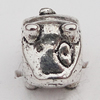European Style Beads Zinc Alloy Jewelry Findings Lead-free, Animal 8x13mm Hole:5mm, Sold by Bag 