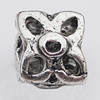 European Style Beads Zinc Alloy Jewelry Findings Lead-free, Flower 8.5x10mm Hole:4mm, Sold by Bag 