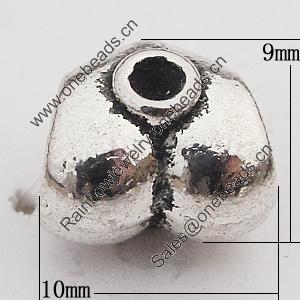 European Style Beads Zinc Alloy Jewelry Findings Lead-free, 10x9mm Hole:4mm, Sold by Bag 