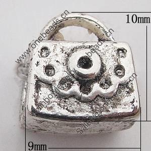 European Style Beads Zinc Alloy Jewelry Findings Lead-free, 9x10mm Hole:4mm, Sold by Bag 