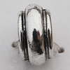 European Style Beads Zinc Alloy Jewelry Findings Lead-free, 6x12mm Hole:7mm, Sold by Bag 