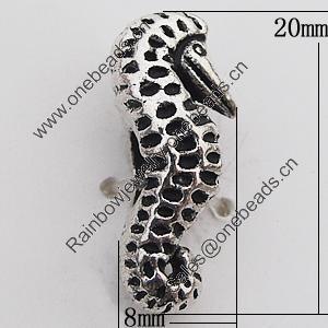 European Style Beads Zinc Alloy Jewelry Findings Lead-free, 8x20mm Hole:5mm, Sold by Bag 