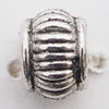 European Style Beads Zinc Alloy Jewelry Findings Lead-free, 5x7mm Hole:3.5mm, Sold by Bag 