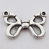 Beads Zinc Alloy Jewelry Findings Lead-free, Butterfly 15x10mm Hole:1mm, Sold by Bag 