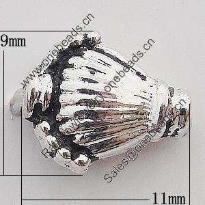 Beads Zinc Alloy Jewelry Findings Lead-free, 11x9mm Hole:1mm, Sold by Bag 