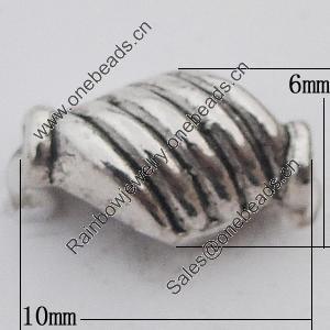 Beads Zinc Alloy Jewelry Findings Lead-free, 10x6mm Hole:1mm, Sold by Bag 