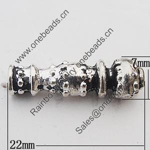 Beads Zinc Alloy Jewelry Findings Lead-free, 22x7mm Hole:2mm, Sold by Bag 