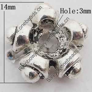 Beads Zinc Alloy Jewelry Findings Lead-free, 14mm Hole:3mm, Sold by Bag 