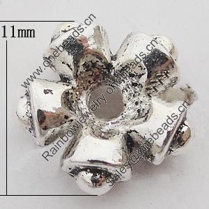 Beads Zinc Alloy Jewelry Findings Lead-free, 11mm Hole:1.5mm, Sold by Bag 