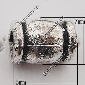 Beads Zinc Alloy Jewelry Findings Lead-free, 5x7mm Hole:2mm, Sold by Bag 