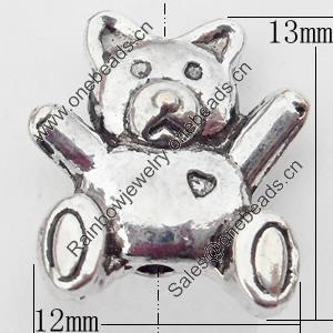 Beads Zinc Alloy Jewelry Findings Lead-free, 12x13mm Hole:1mm, Sold by Bag 