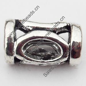 European Style Beads Zinc Alloy Jewelry Findings Lead-free, 14x8mm Hole:5mm, Sold by Bag 