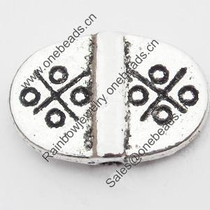 Beads Zinc Alloy Jewelry Findings Lead-free, 15x10mm Hole:1mm, Sold by Bag 