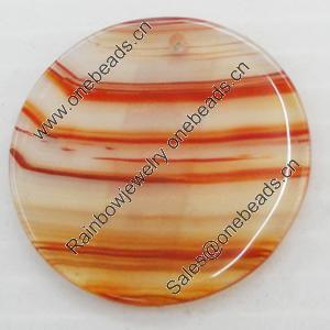 Agate Pendant, Flat Round, 28mm, Hole:Approx 1mm, Sold by PC 