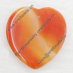 Agate Pendant, Heart, 26x27mm, Hole:Approx 1mm, Sold by PC 