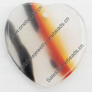 Agate Pendant, Heart, 28mm, Hole:Approx 1mm, Sold by PC 