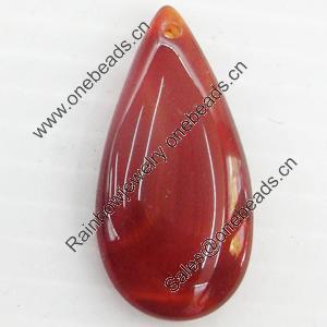 Agate Pendant, Teardrop, 17x31mm, Hole:Approx 1mm, Sold by PC 