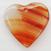 Agate Pendant, Heart, 21mm, Hole:Approx 1mm, Sold by PC 