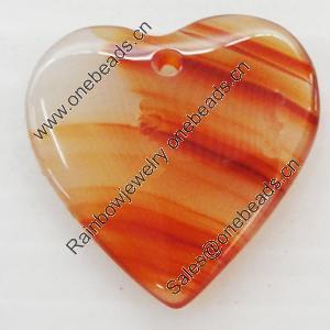 Agate Pendant, Heart, 21mm, Hole:Approx 1mm, Sold by PC 