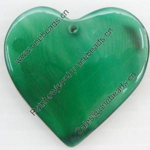 Agate Pendant, Heart, 34x33mm, Hole:Approx 1mm, Sold by PC 