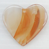 Agate Pendant, Heart, 34x33mm, Hole:Approx 1mm, Sold by PC 