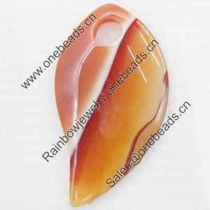 Agate Pendant, 34x62mm, Hole:Approx 9mm, Sold by PC 