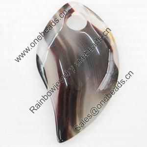 Agate Pendant, 34x62mm, Hole:Approx 9mm, Sold by PC 