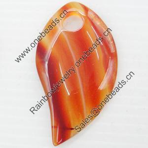 Agate Pendant, 34x62mm, Hole:Approx 9mm, Sold by PC 