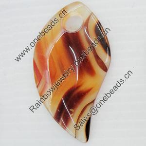 Agate Pendant, 34x62mm, Hole:Approx 9mm, Sold by PC 