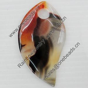 Agate Pendant, 34x62mm, Hole:Approx 9mm, Sold by PC 