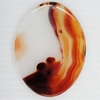 Agate Pendant, Flat Oval, 62x48mm, Hole:Approx 1mm, Sold by PC 