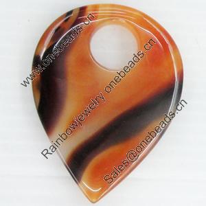 Agate Pendant, 63x50mm, Hole:Approx 15mm, Sold by PC 