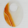 Agate Pendant, Flat Oval, 51x38mm, Hole:Approx 16mm, Sold by PC 