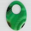 Agate Pendant, Flat Oval, 51x38mm, Hole:Approx 16mm, Sold by PC 