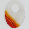 Agate Pendant, Flat Oval, 51x38mm, Hole:Approx 16mm, Sold by PC 