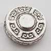 Beads Zinc Alloy Jewelry Findings Lead-free, Flat Round 8mm Hole:1mm, Sold by Bag 