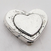 Beads Zinc Alloy Jewelry Findings Lead-free, Heart 10x8mm Hole:1mm, Sold by Bag 