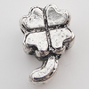 European Style Beads Zinc Alloy Jewelry Findings Lead-free, Flower 11x15mm Hole:5mm, Sold by Bag 