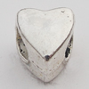 European Style Beads Zinc Alloy Jewelry Findings Lead-free, Heart 8mm Hole:5mm, Sold by Bag 